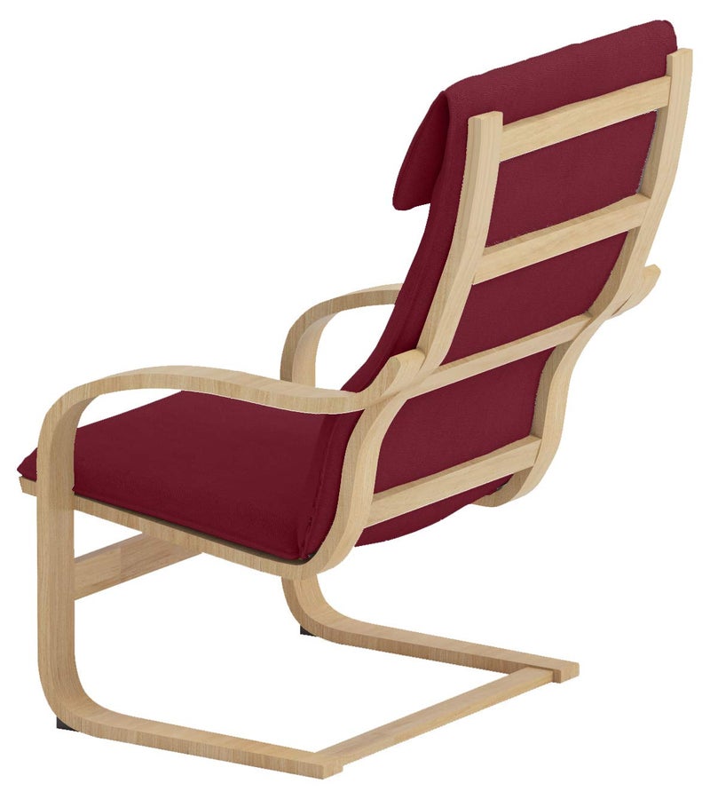 Custom Slipcover Replacement The Cotton Poang Chair Cover Replacement is Custom Made Compatible for IKEA Poang Armchair Slipcover Only. (Red) - Image 3